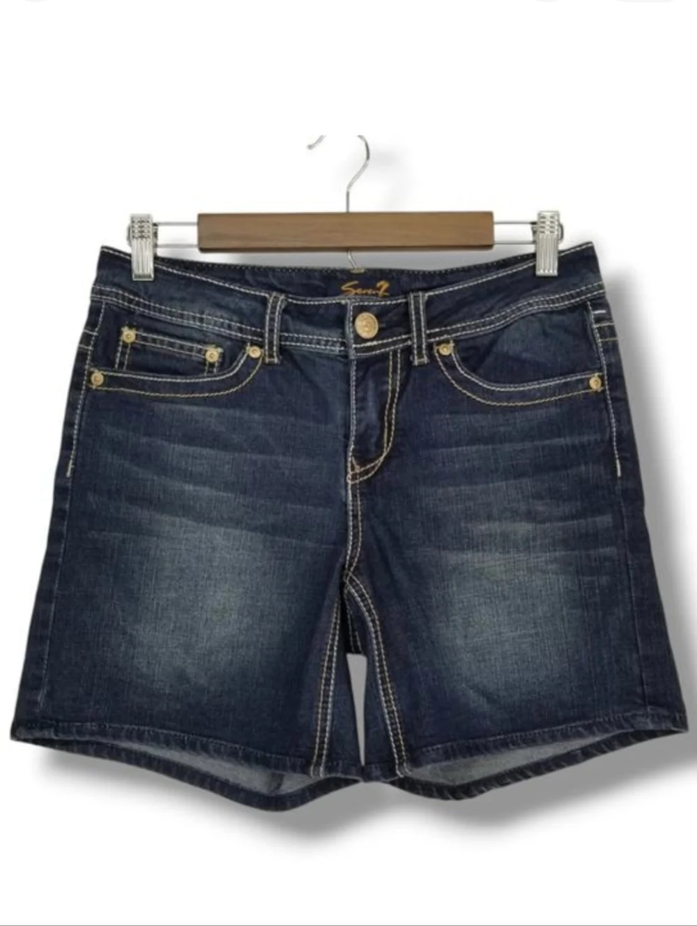 Seven 7 Denim Jean Shorts 6 Dark Wash‎ Blue Like New